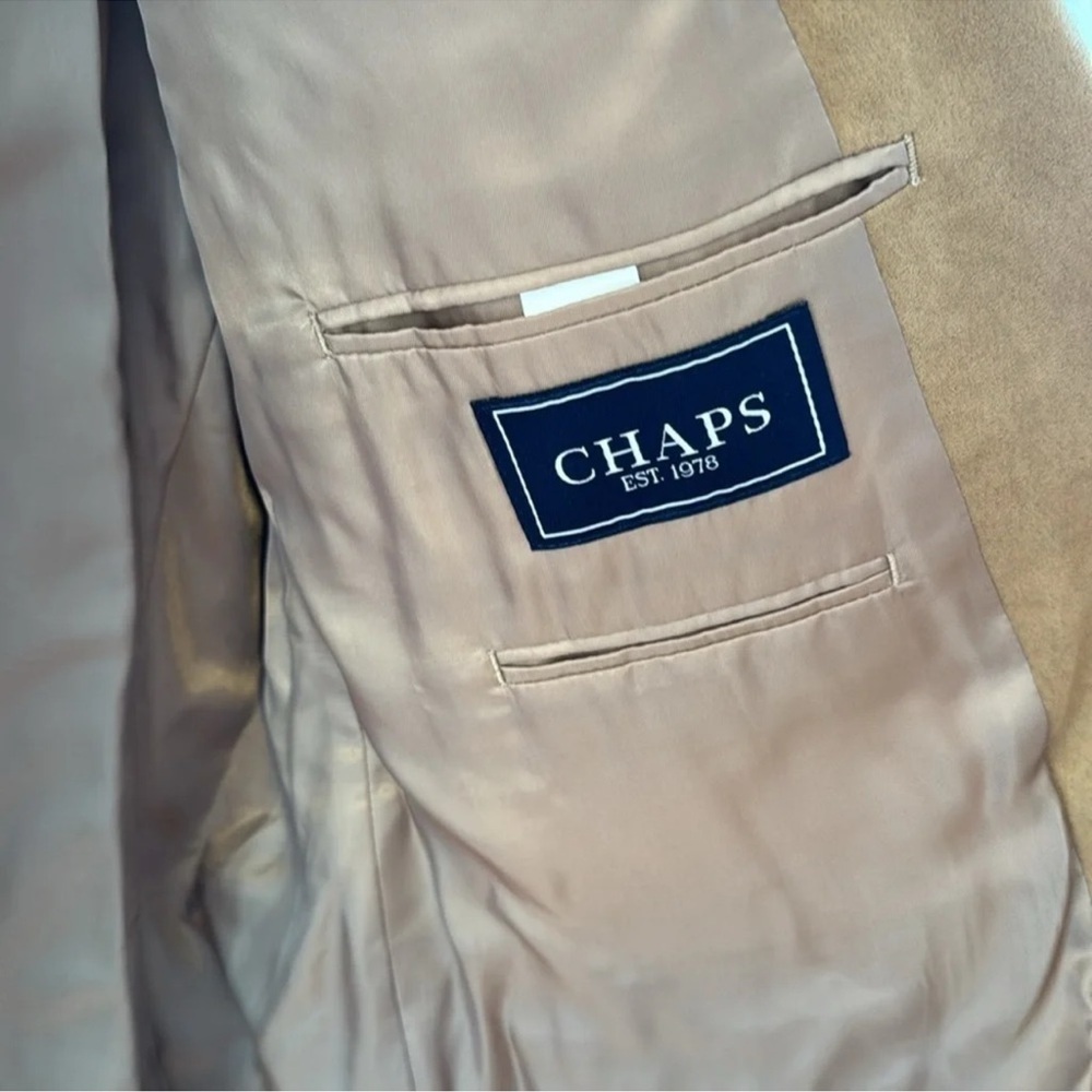 Chaps camel color suede feel sport coat size 46R - Picture 6 of 8